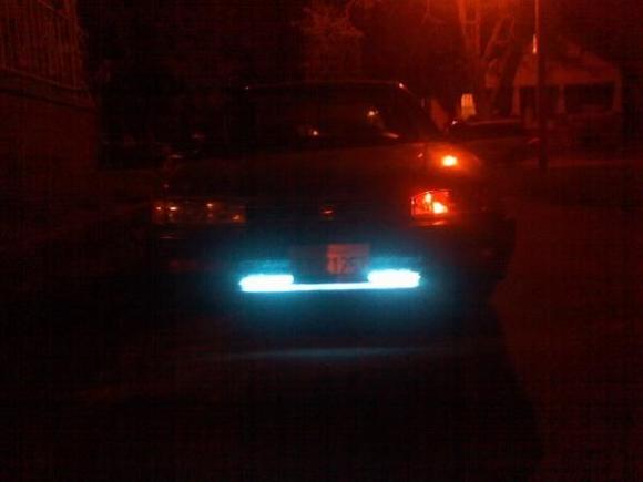 LOL, Blue 48" Neon in the lower grill, and red headlight strobes.