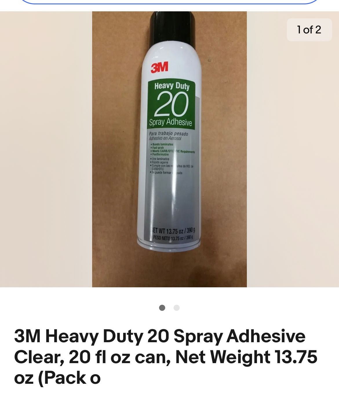 3M Heavy Duty 20 Spray Adhesive Clear, 20 fl oz can, Net Weight 13.75 oz  (Pack of 1)