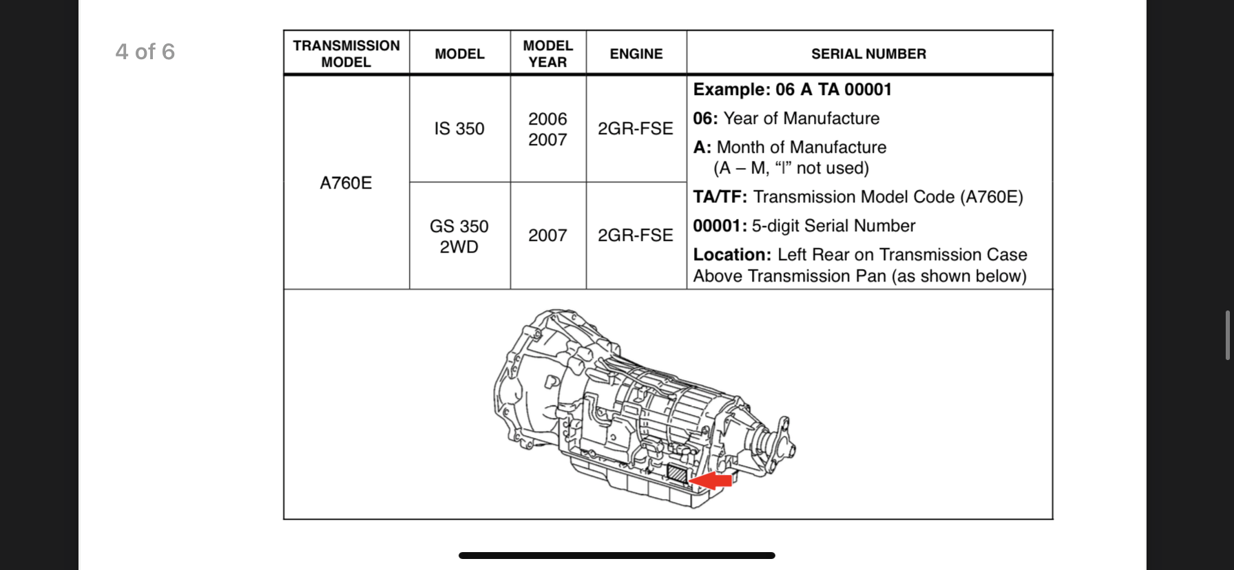 Transmission Serial Number Decoding Help ClubLexus Lexus Forum