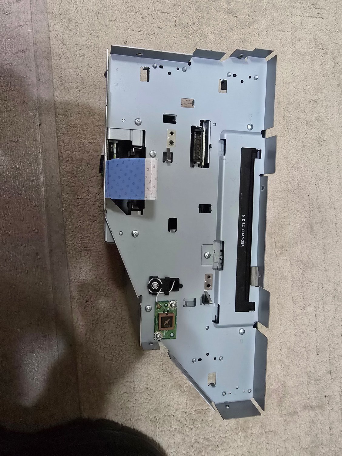 Bezel with board removed from radio.