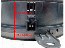 H1 = height of OEM subwoofer case
H2 = height of OEM subwoofer bracket