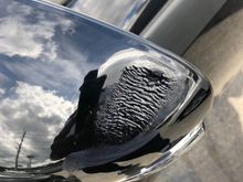 Mirror cover melted. 