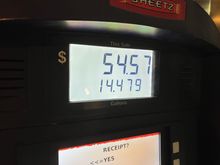 The 2001 Jetta, tank size is listed as 14.5 max fill.....I could have gotten another half gallon in if I vented one more time. Next tank we are going to try for 650 miles