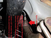 Spray some PB blaster on it and wait 5 minutes, place the O2 Sensor removal socket onto sensor, stick the breaker bar on, and turn counter clockwise.  I leveraged the tire and kicked it with my feet to loosen.