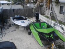 the kevlar laser Ltv is mine the green boat is a customer