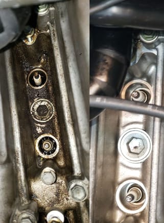 Cylinders 5 & 6 Before cleaning and after