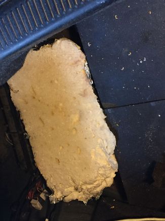 After it hardened sawed off to make even.
