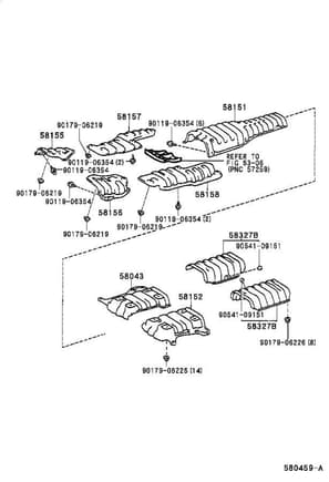 Lexus parts diagram depicting extensive use of "Floor Shields". 