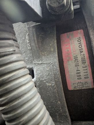 Alternator label part numbers:   
Toyota 27060-31110. 
Denso 104210-4890. This RX was made in Japan, has the tow package that comes with 130A alternator.