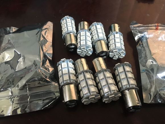 (10) 1157 turning signal led bulbs. (31 cree leds per bulb) Red color.
