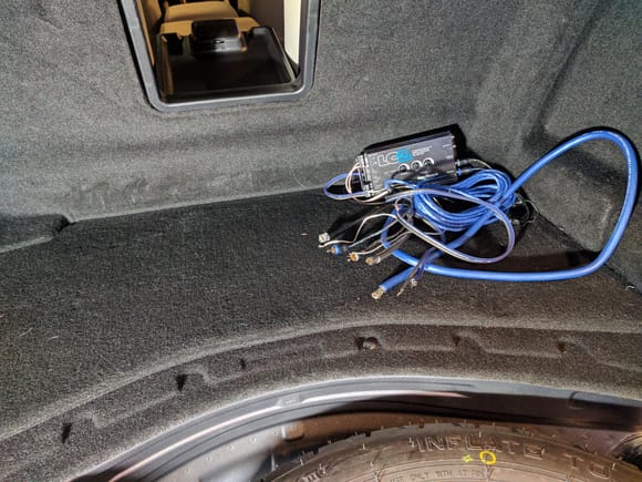 All the wires are set now!  Just had to be careful placing the wires through the trunk liner when putting the liner back into the car.