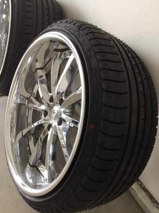 19x10+13 tires like new Accelera 235/35/19 .... 5x114.3 front wheels