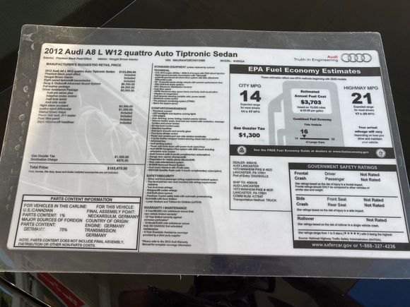 Turns out I have the original window sticker as well!