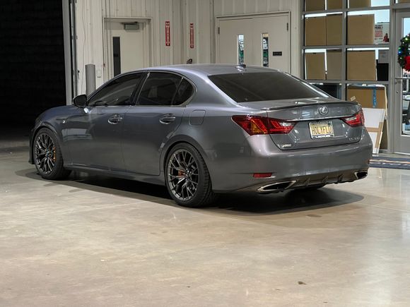 No more slobbering over other GS 350s with these wheels. I bought my own, and yes, those are orange GSF calipers.