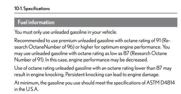 Lexus 2022 NX 350h - Fuel Information