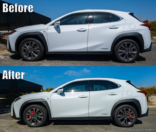 Before & after installing caliper covers on my Lexus UX 250H F-Sport