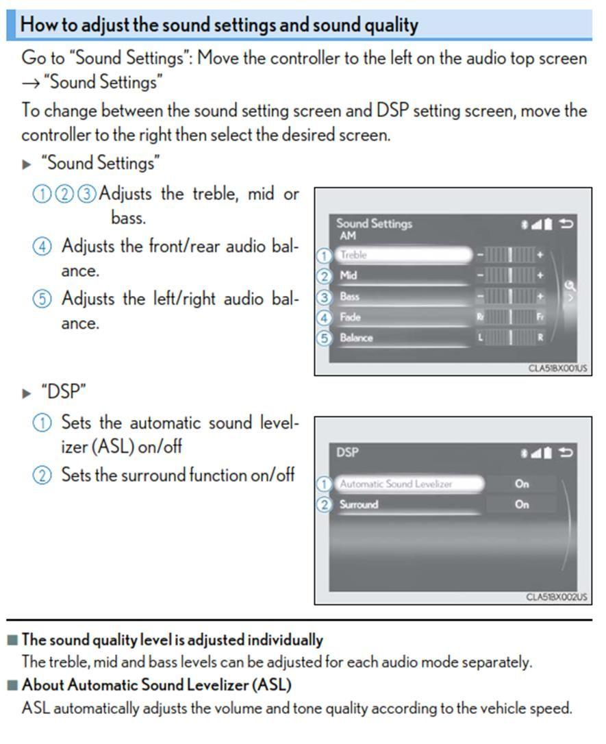 How to adjust sound settings with sound on.? ClubLexus Lexus