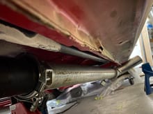 Driver's side exhaust pipe installed