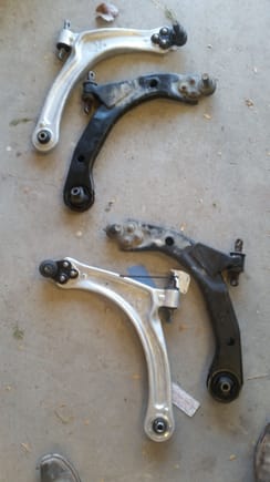 Stock and new control arms