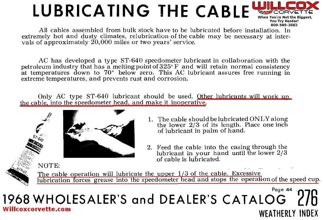 Speedometer cable lubricant - CorvetteForum - Chevrolet Corvette Forum Discussion Speedometer cable lubricant - CorvetteForum - Chevrolet Corvette Forum Discussion