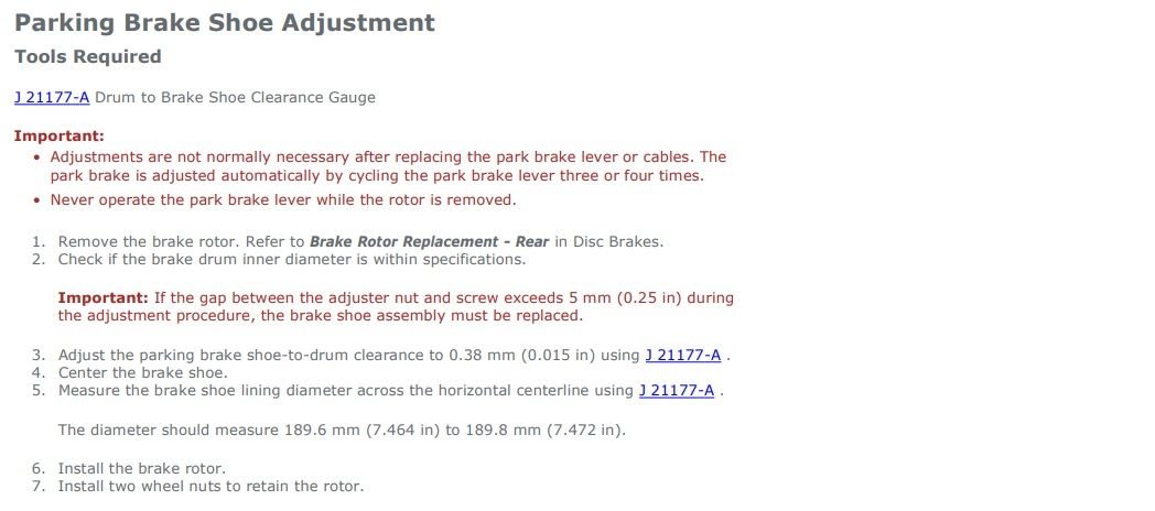 Parking Brake Shoe Replacement- Special Tools!?