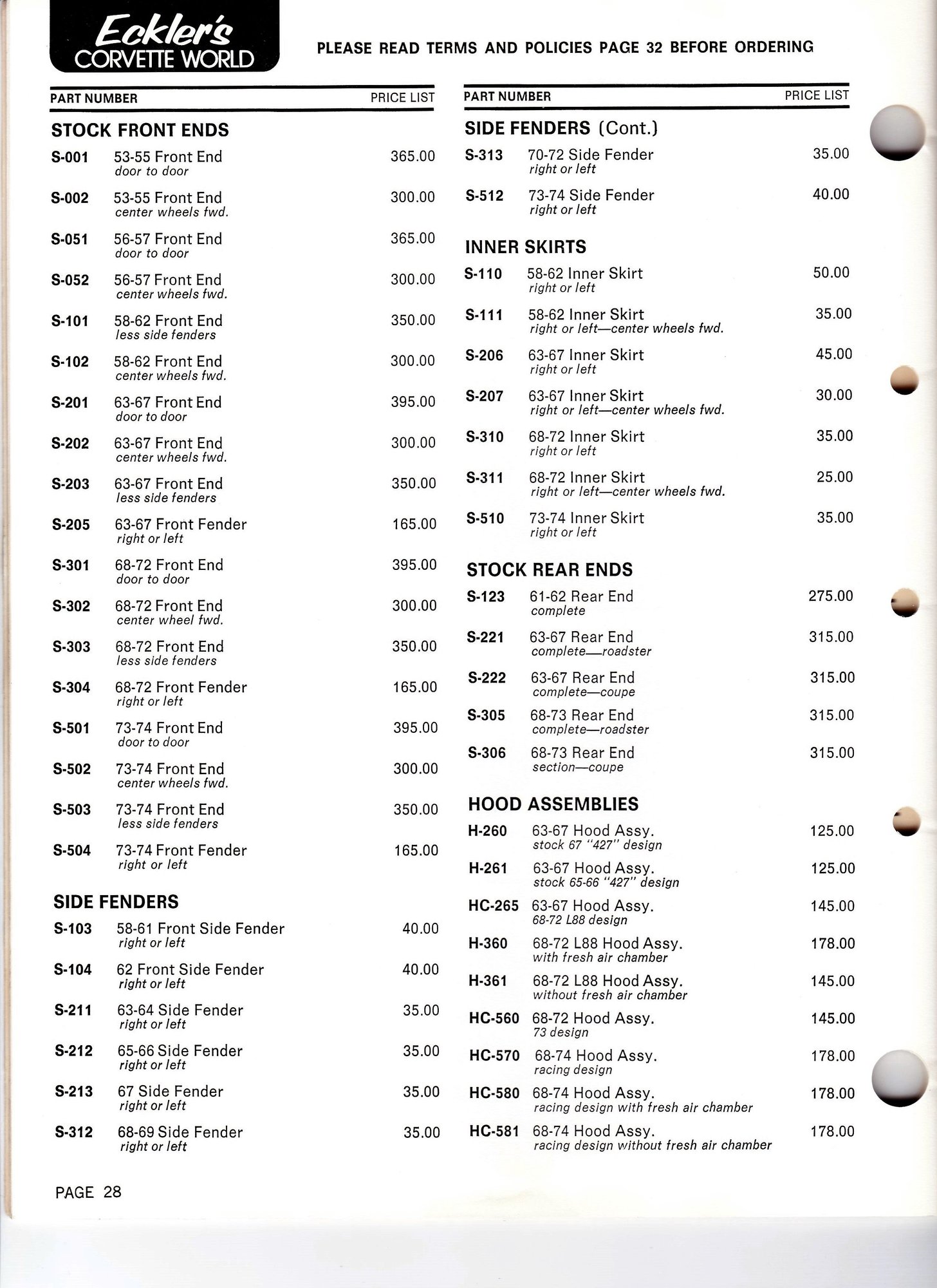 Eckler's Catalog Circa 1974 CorvetteForum Chevrolet Corvette Forum