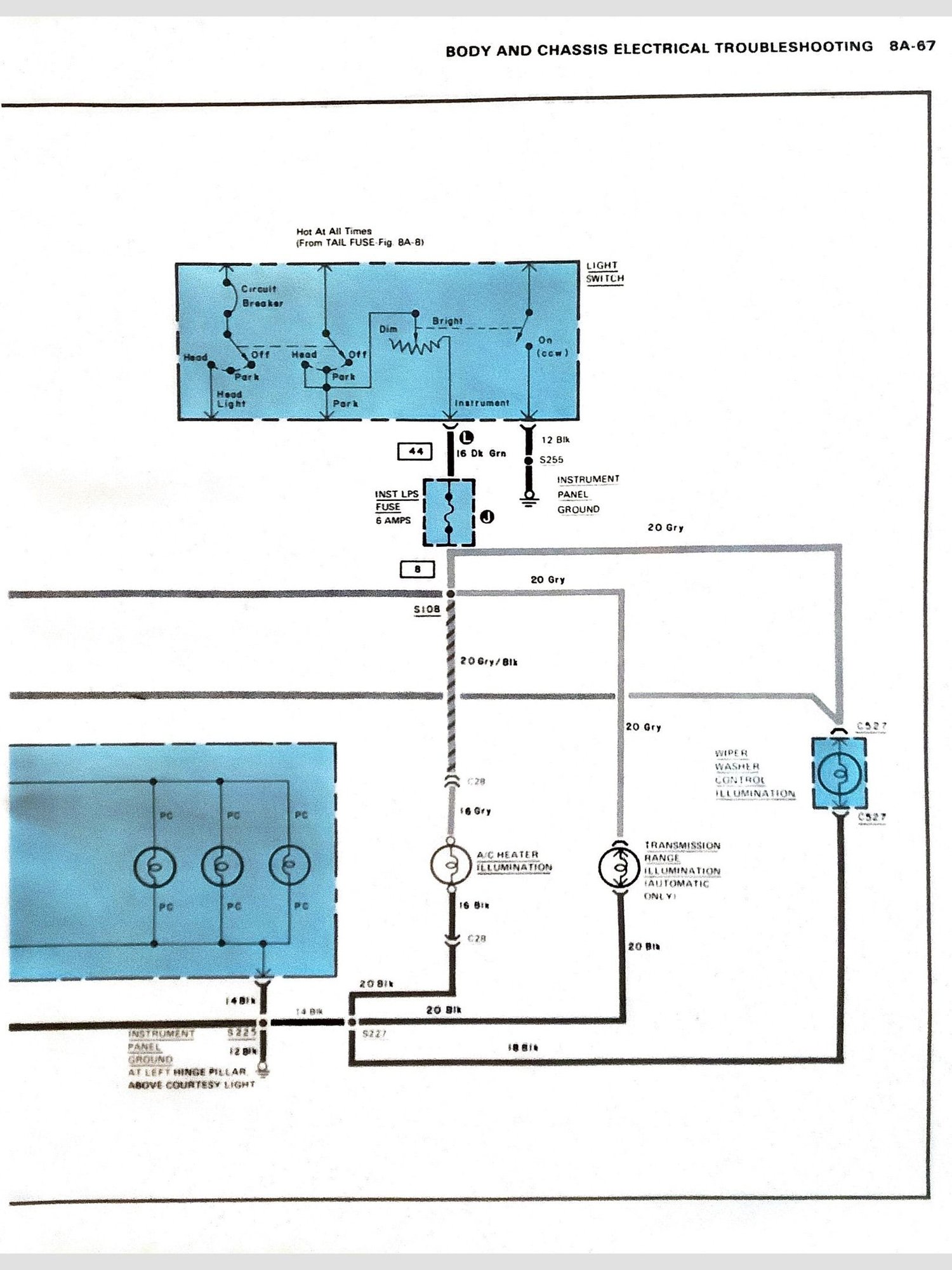 Help on 79 C3 where is this interior instrument panel light ground