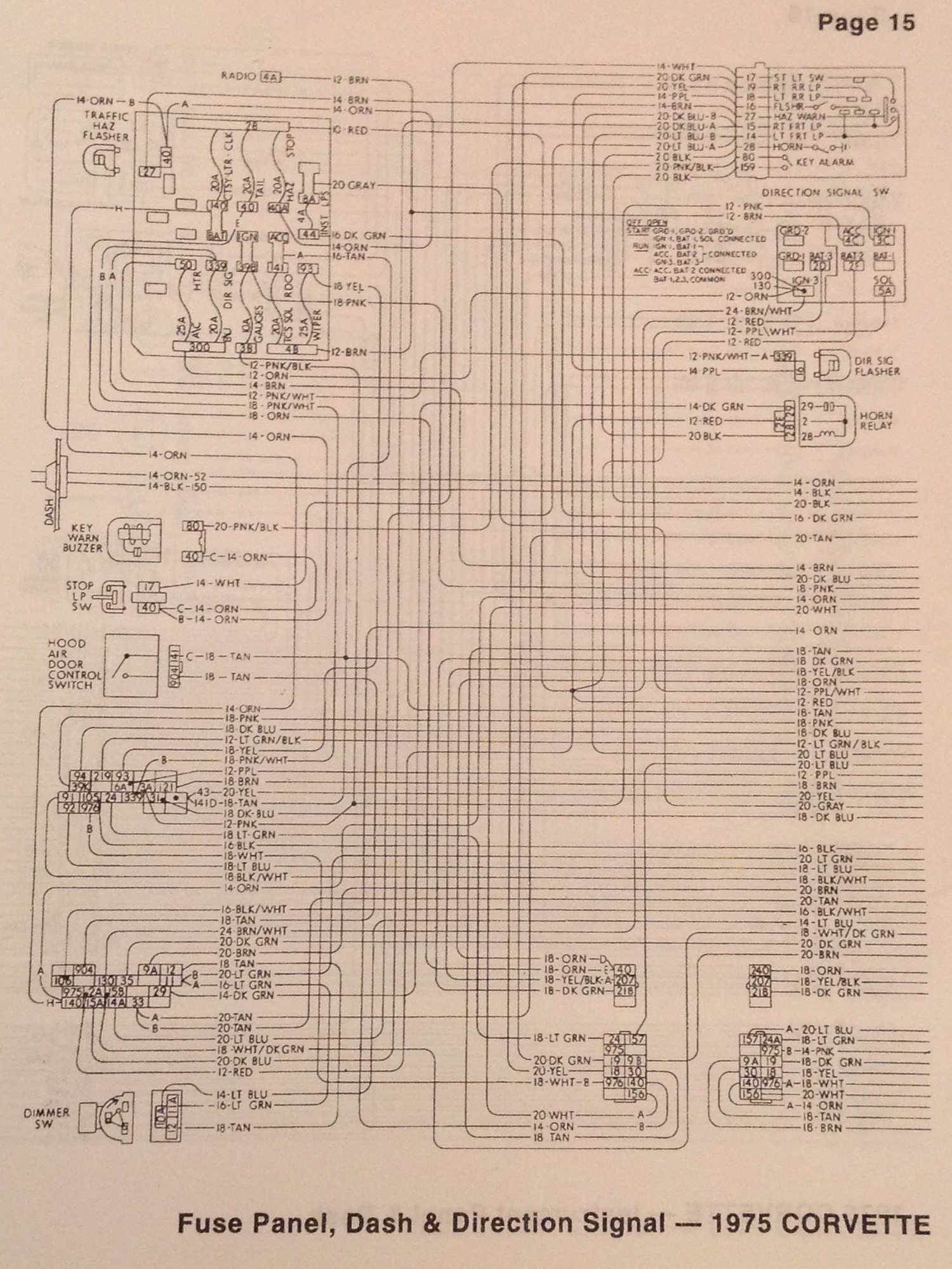 1975 wiring diagram - CorvetteForum - Chevrolet Corvette Forum Discussion