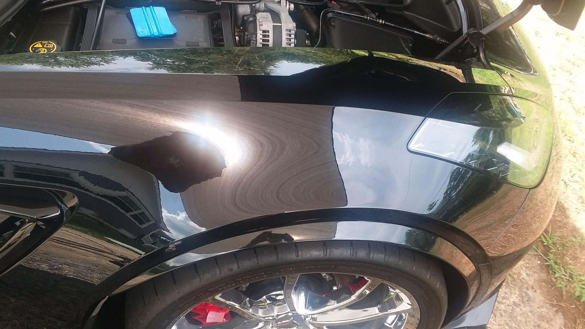 Before and after installing the hash marks