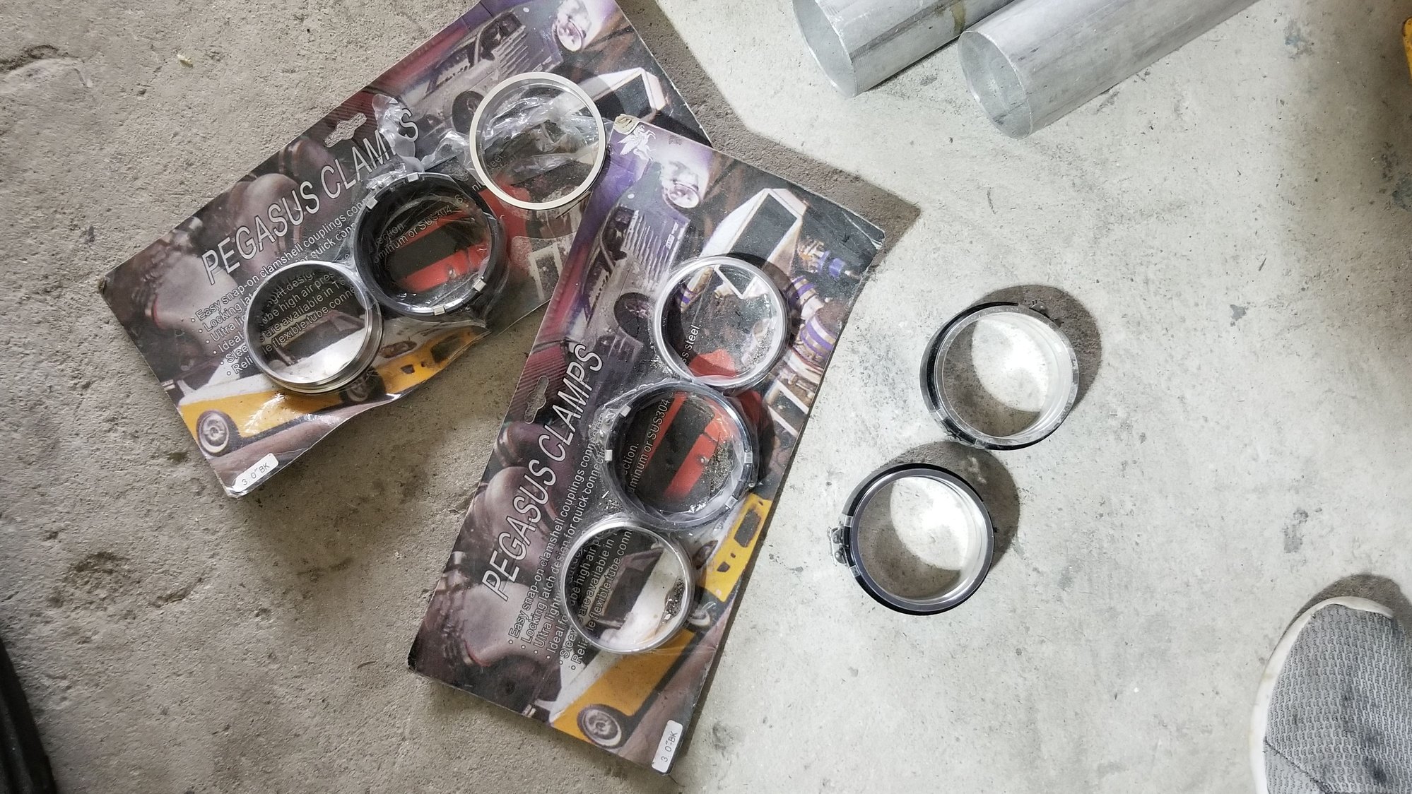 FS (For Sale) 3" aluminum 90s and wiggins clamps pegasus