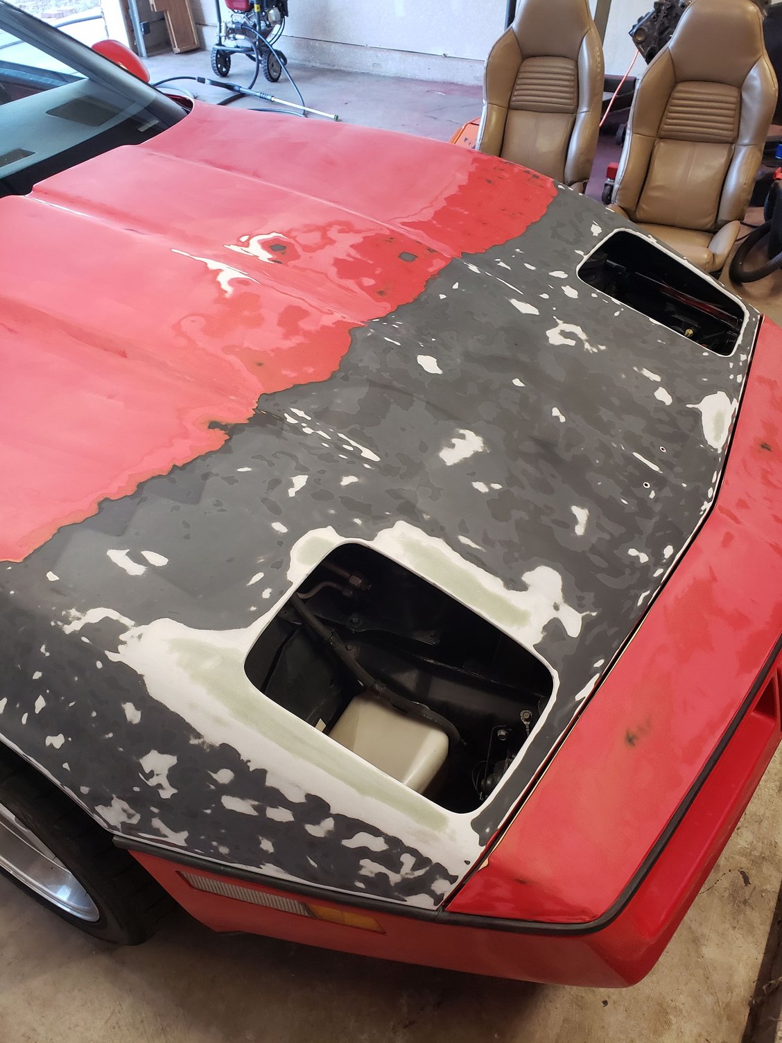 Hood SMC Crack Gouge Paint Repair Blend Clear Fiberglass Primer Sand ...