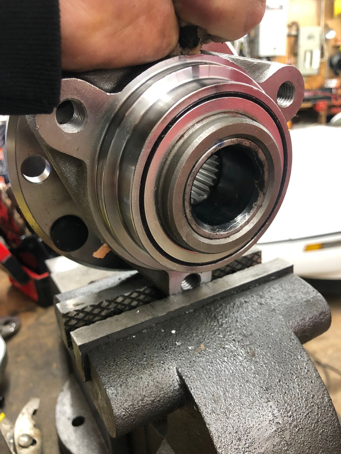 drill hole in wheel bearings to install grease zerk for racing Page 2