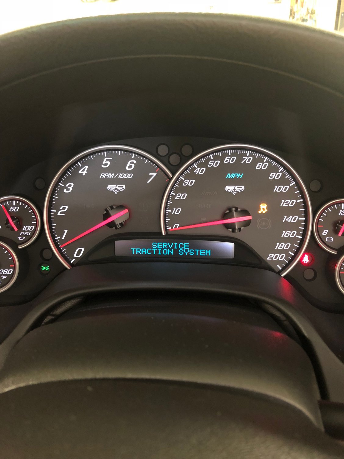 Service active handling, service traction system engine light