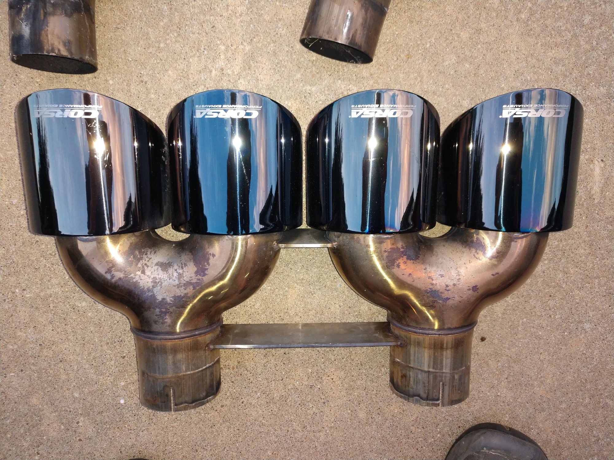 FS (For Sale) Corsa Extreme Mufflers with Black Tips, axle back pipes