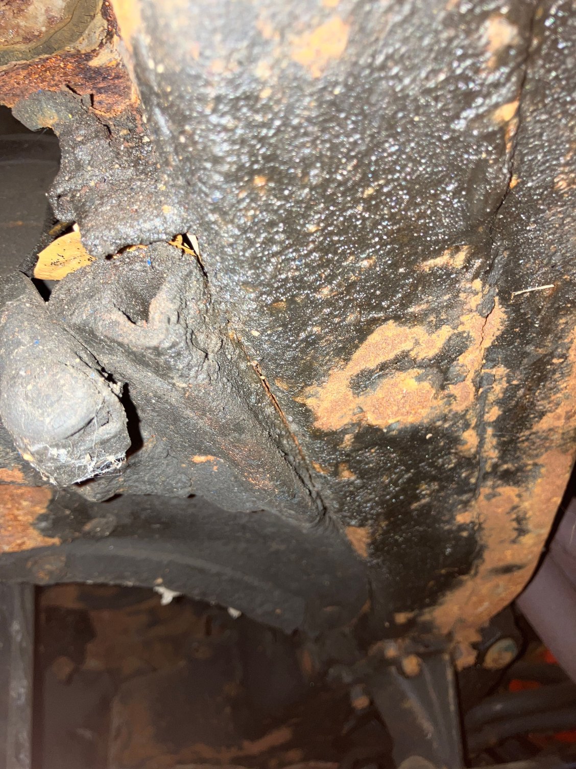Body mount #1 location- sorry about so close up, tire is pretty flat