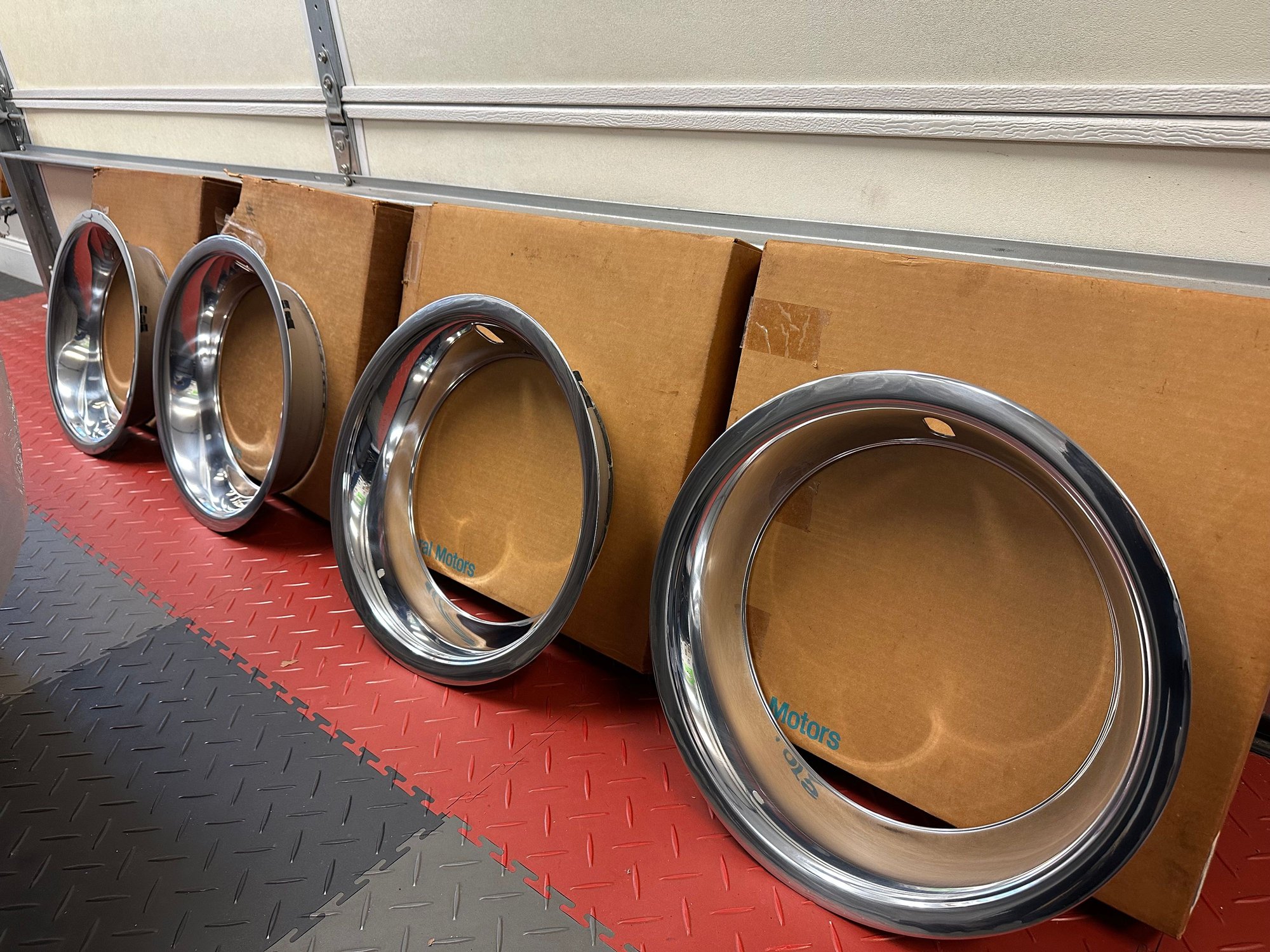 Original factory trim rings with factory polishing marks.