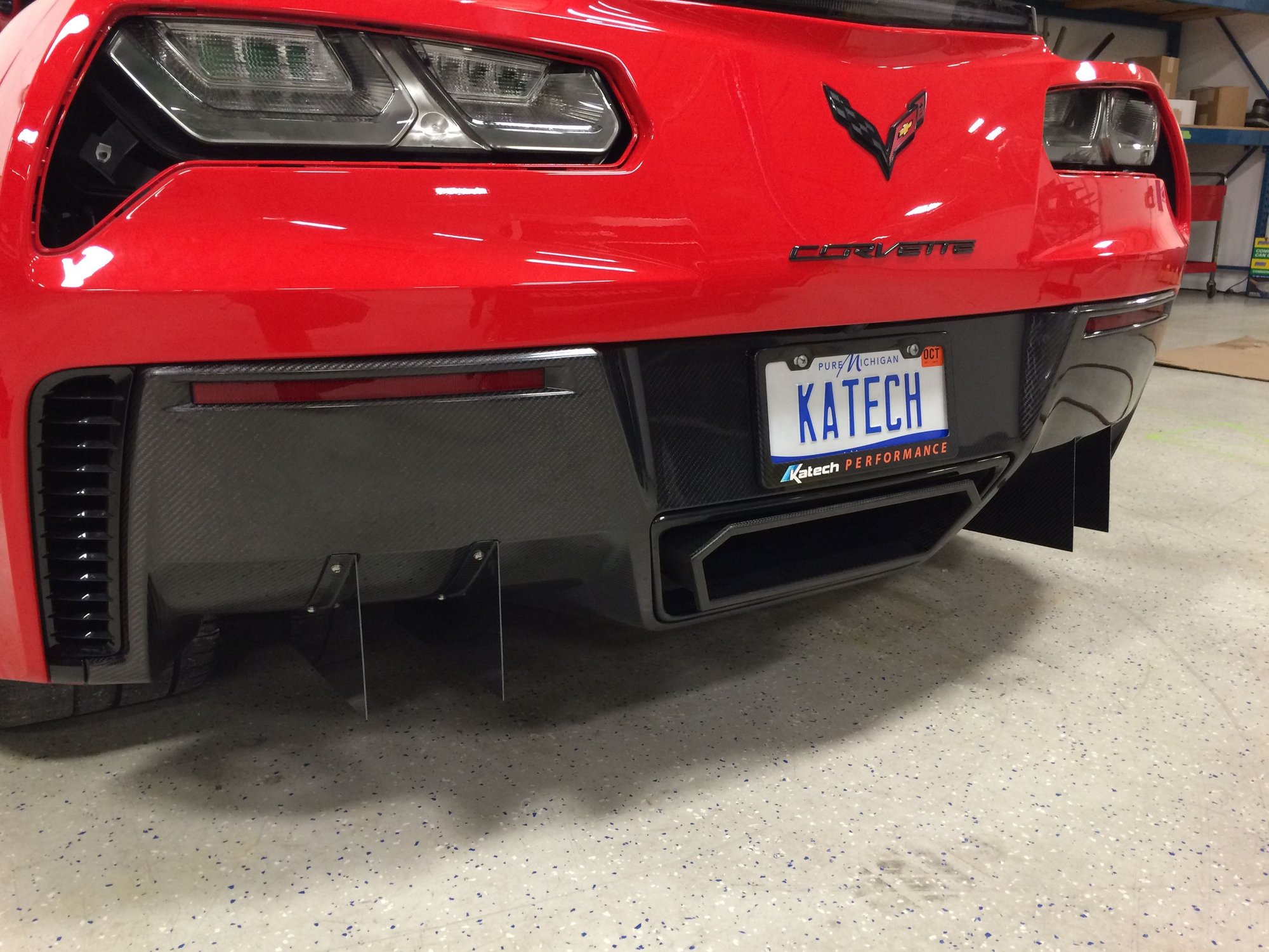 Katech C7 Z06 Carbon Fiber Rear Diffuser With Optional Strakes