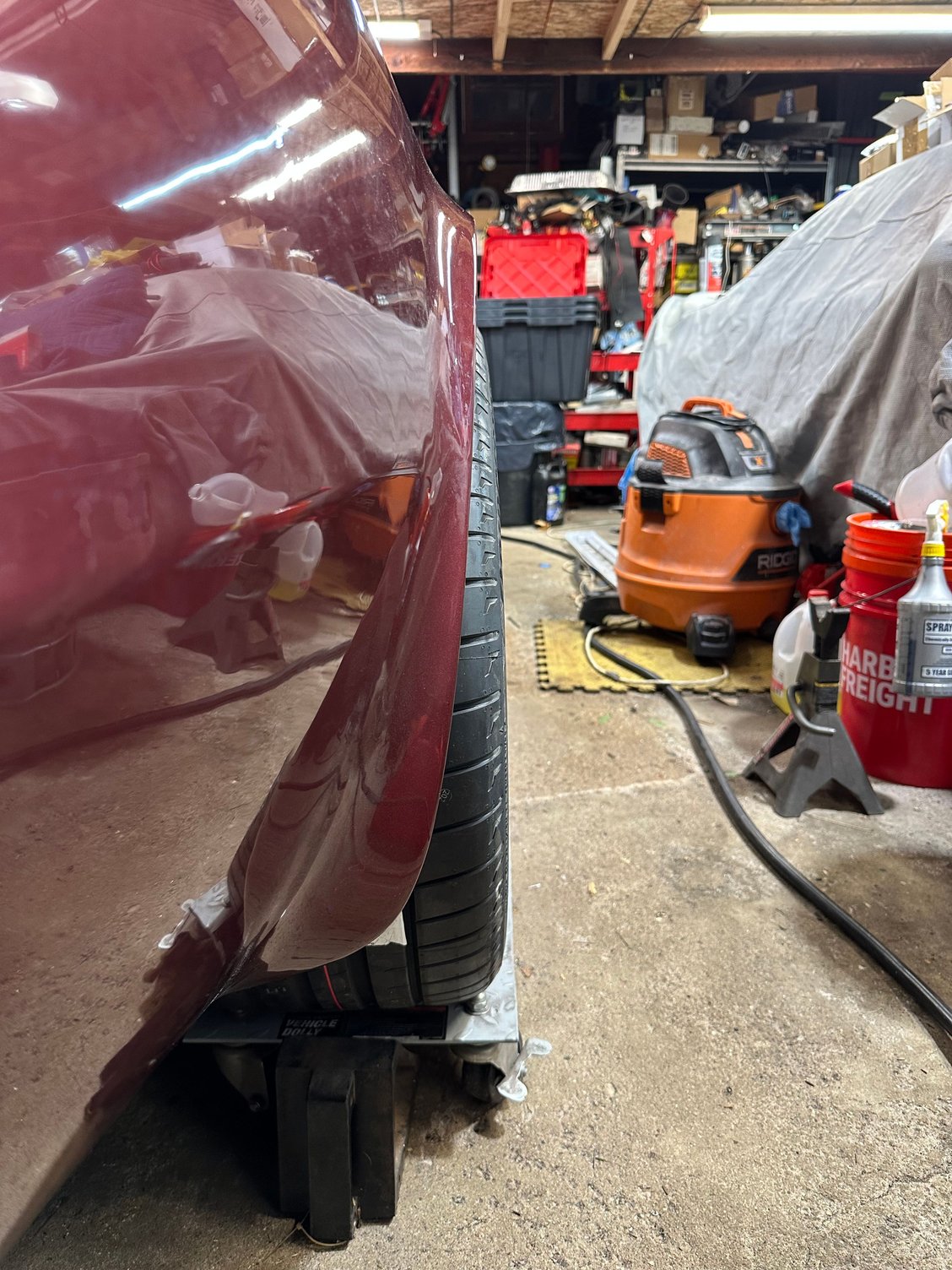 Pass side sticks out about 1/4� at tire side past the fender edge