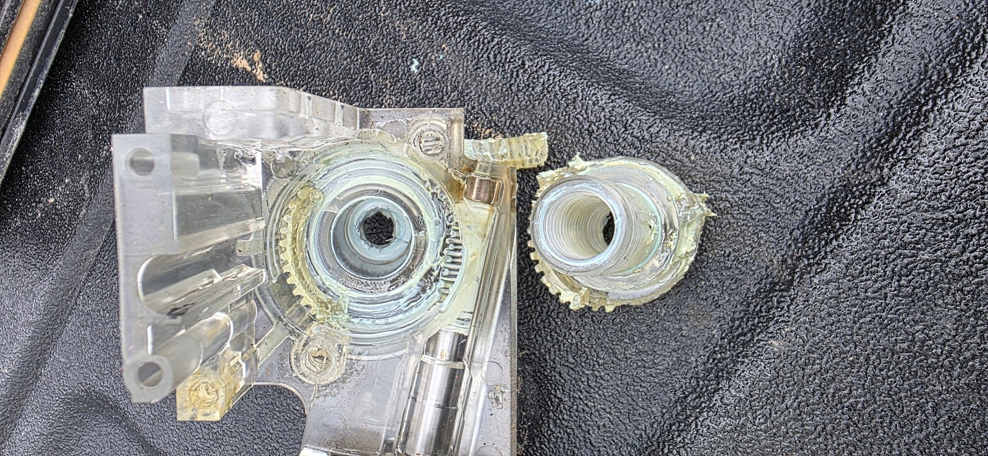 destroyed plastic gears