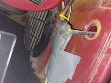 Look closely at the green wire where it enters the grommet. 