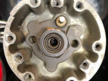 Aluminum hub that painted collar mounts to