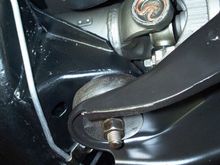 Black rubber bushing is probably shot