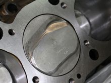 Piston dome on a GM 9.5 CR 454