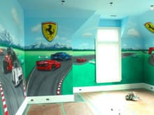 Ferrari kids room murals