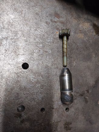 The bullet is 7/8" diameter x 2-5/8" long overall  The gear is 7/8" diameter also X 2-31/32" overall lenth. The gear thickness is 13/32" and the stem is 2-7/16" from the gear to the end.