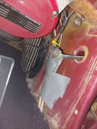 Look closely at the green wire where it enters the grommet. 