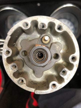 Aluminum hub that painted collar mounts to