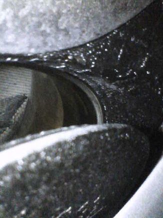 The roof of this chamber is has a lot of oil-infused carbon residue.
