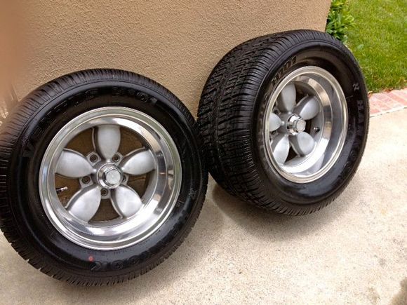 Left side tires. New Hankook tires. 265 and 295 X 50 - 15