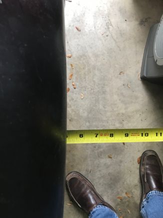 I also measured the flares from the edge of the tire. They are both 5” in the middle and fairly straight across the wheel.